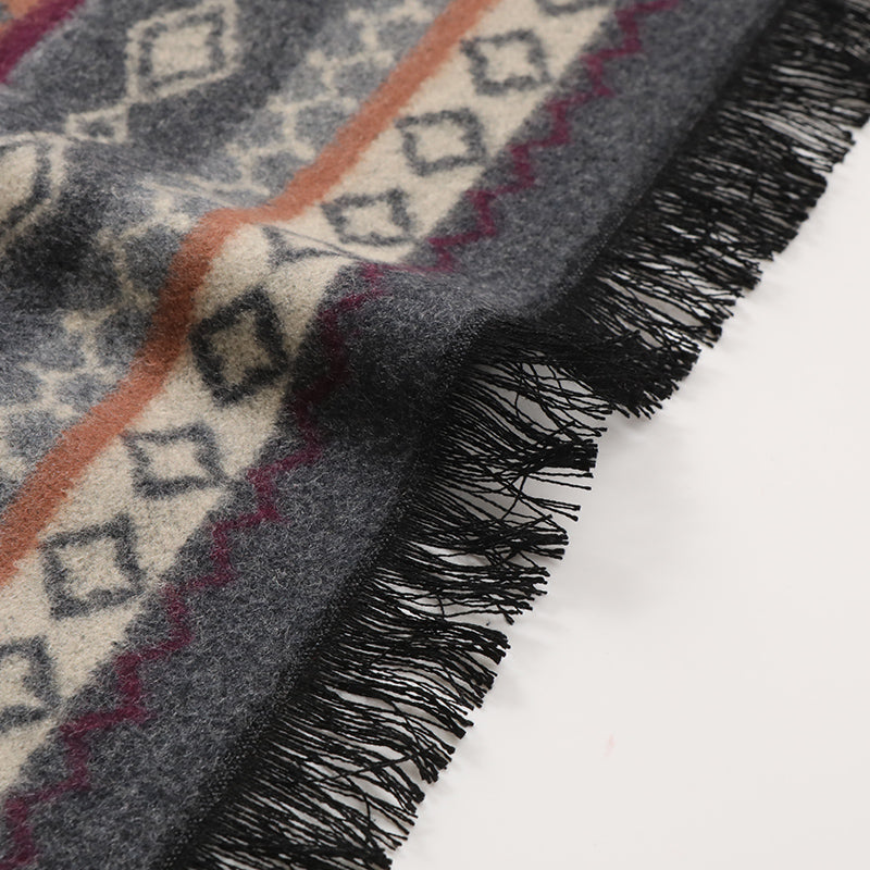 Suede Silk Two- Sided Jacquard Scarf