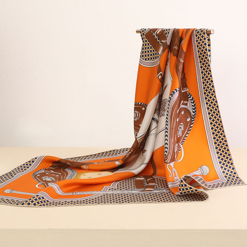 Silk Twill Print Square Scarf