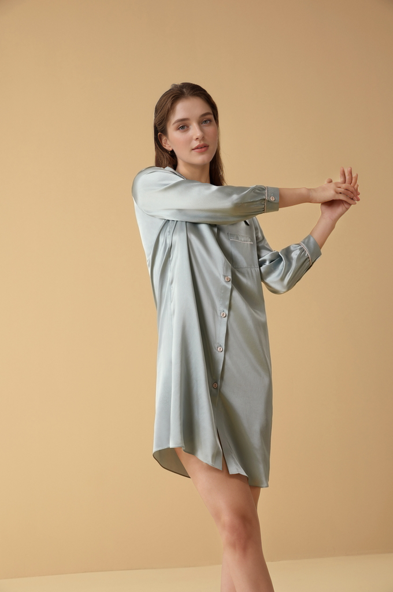 Silk Shirt Dress