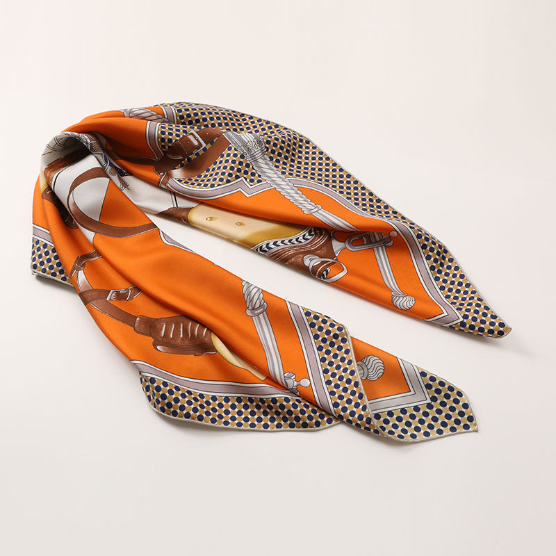 Silk Twill Print Square Scarf
