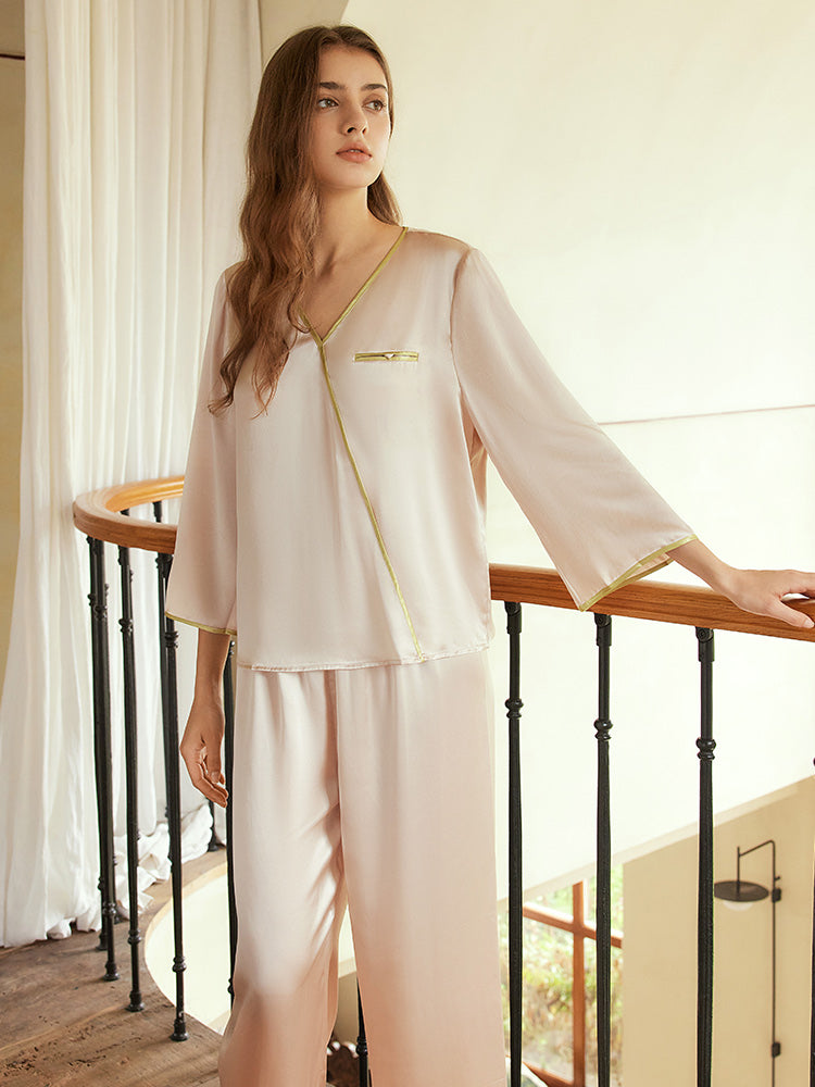 
                  
                    Contrast Slik Pajamas Set
                  
                