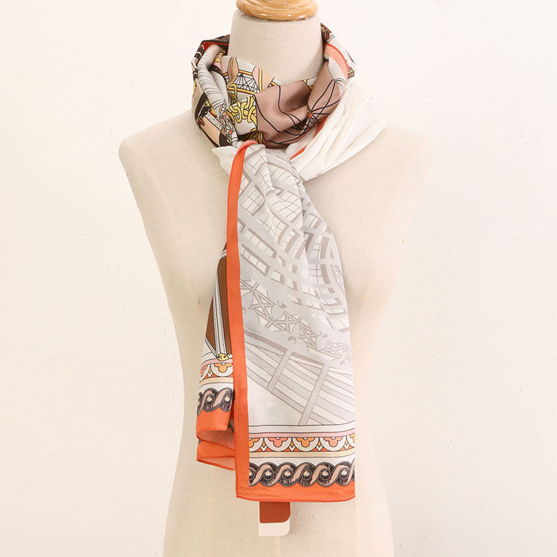 Silk Charmeuse Print Tippet