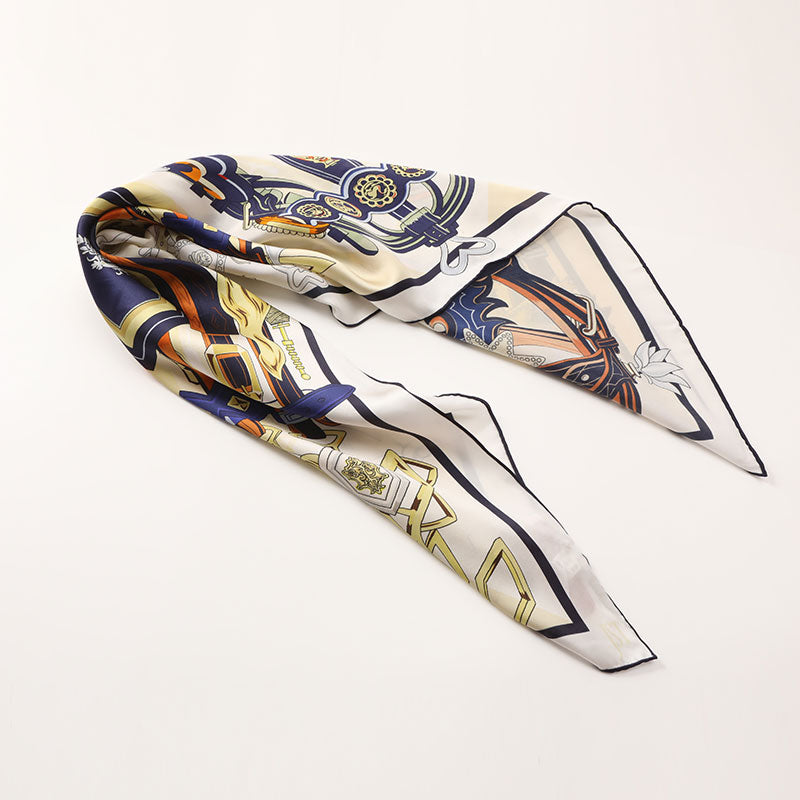 Classical European style Print Silk Charmeuse Square Scarf