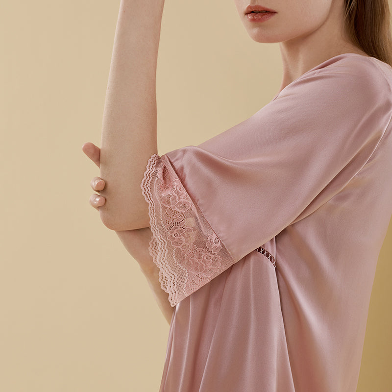 
                  
                    Lace Silk Joint   Night Dress
                  
                