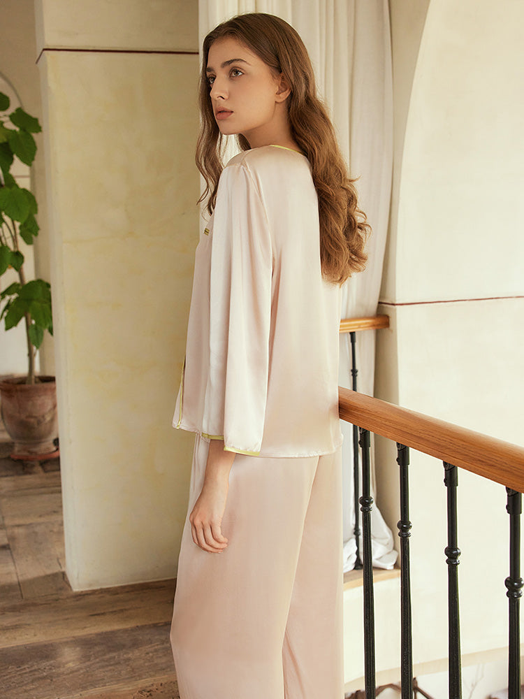 
                  
                    Contrast Slik Pajamas Set
                  
                