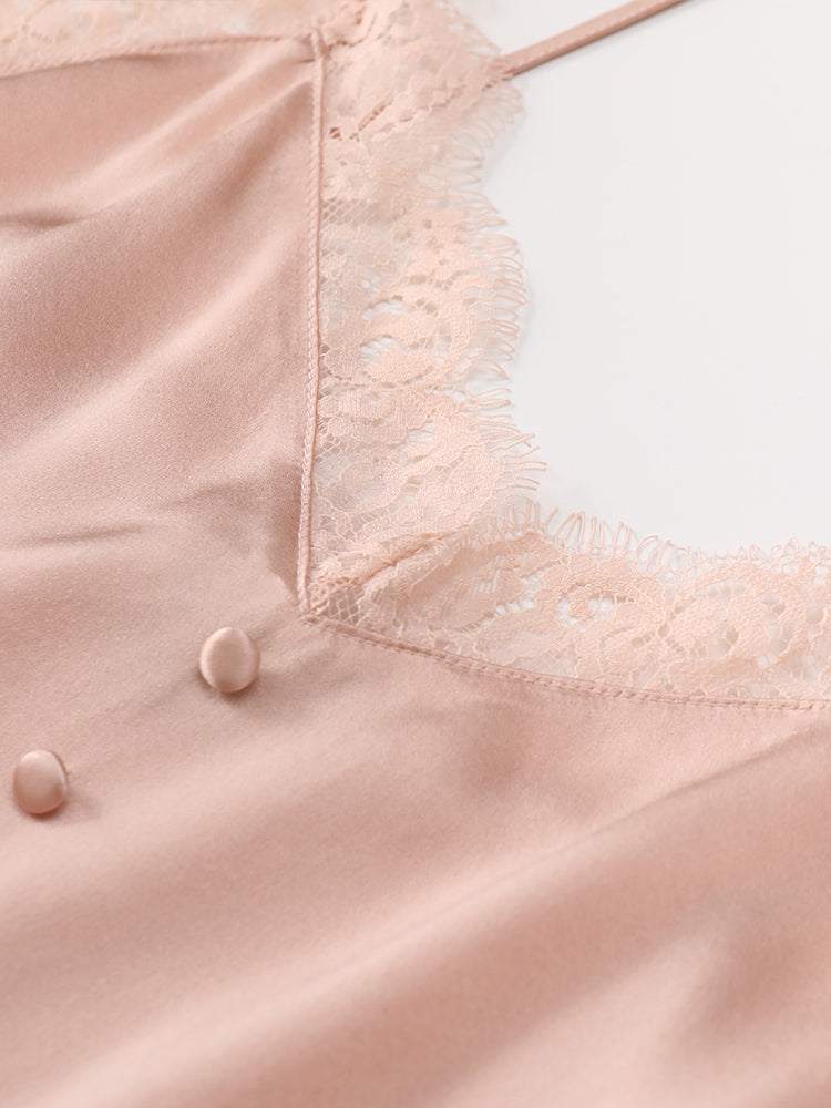 
                  
                    Lace Joint Silk Camisole Set
                  
                