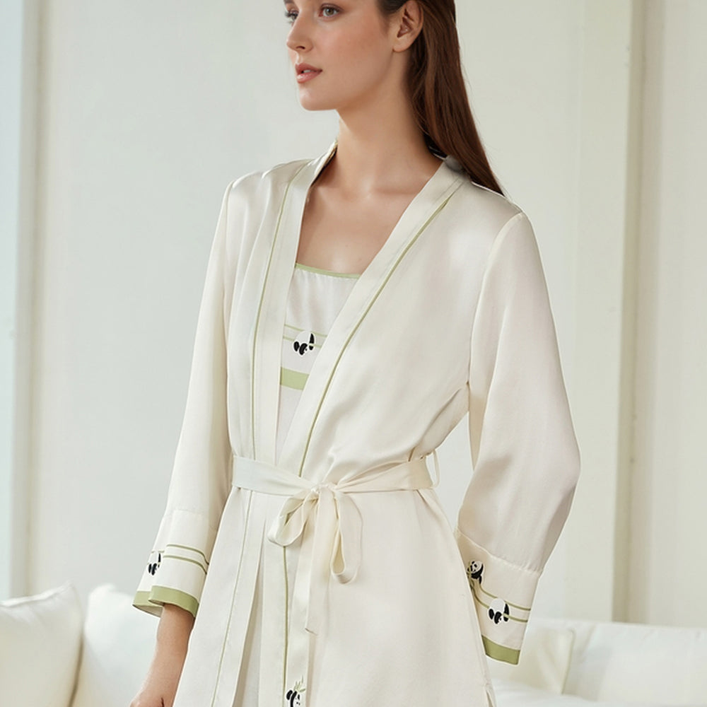 
                  
                    Heavy Weight Panda Print Silk Nightgown
                  
                