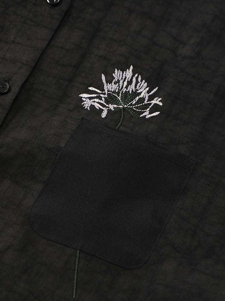 
                  
                    Love's Flower Embroidery Gambiered Silk TOP
                  
                